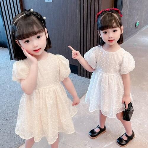 Girls jacquard little dress summer new style children Korean fashion little girl western princess dress trend