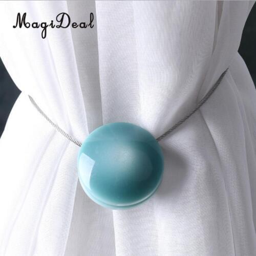 1Pcs Hemispherical Ball Magnetic Curtain Buckle Holder Tieback Tie Backs Home Decor ( Blue Green Color )