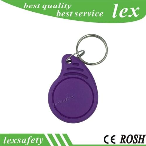 100pcs IC 13.56MHz IC M1 keyfob RFID passive key chain ABS Keychain FuDan S50 Smart Key Ring Tag 14443A Access Control Keycard