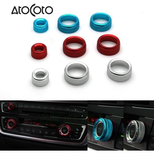 3pcs AC Climate Control Radio Volume Knob Ring Stickers Cover for BMW 1 2 3 3GT 4 Series (F20 F22 F30 F31 F32 F33 F80 F82 F87)