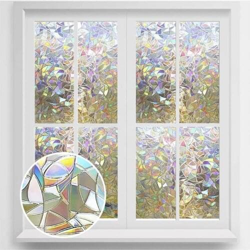 3D Colorful Moon Opaque Decorative Window Glass Film Stain Hear Insulation Window Cover PVC Static Self Adhesive Glass Stickers