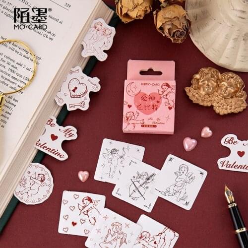 46 pcs/lot Cupid Paper Small Diary Mini Japanese Kawaii box Stickers set Scrapbooking Cute Flakes Journal Stationery