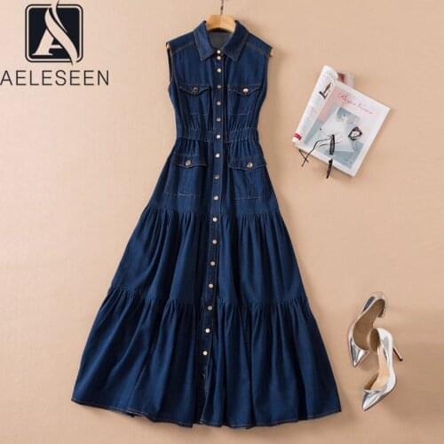 AELESEEN Fashion Denim Dresses
