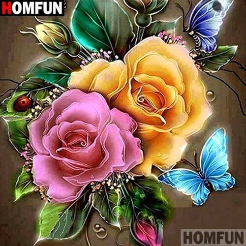 Homfun Full Square/Round Drill 5D DIY Diamond Painting "Flower landscape" 3D Embroidery Cross Stitch Home Decor Gift A10789