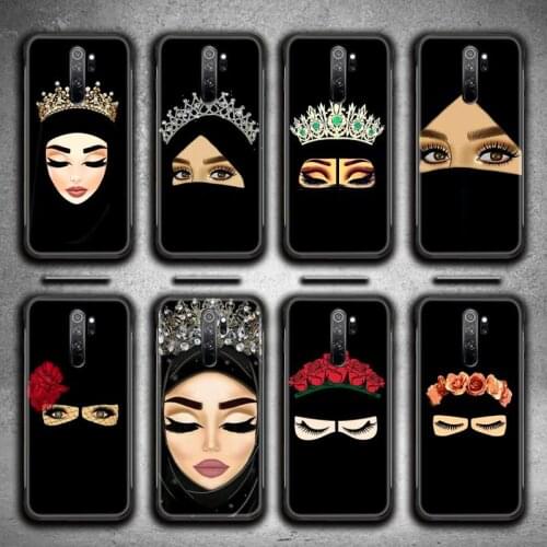 Arabic Hijab Girl Queen Crown Phone Case for Redmi 9A 8A 7 6 6A Note 9 8 8T Pro Max Redmi 9 K20 K30 Pro