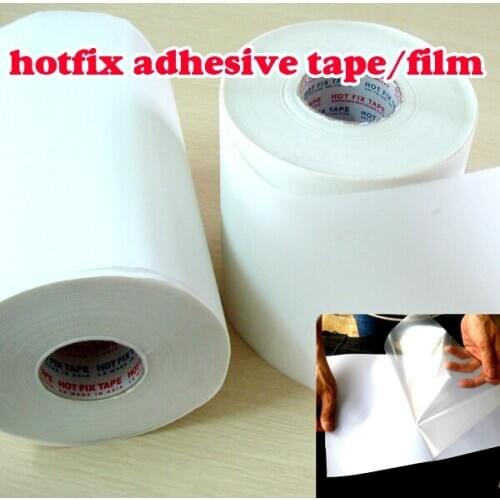 Hot fix paper & tape 10M length/Lot ,24CM wide adhesive iron on heat transfer film super for HotFix rhinestones DIY tools Y2645