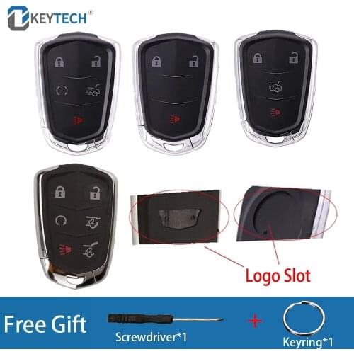 OkeyTech Car Smart Remote Key Shell Fob For Cadillac Escalade XTS CTS CT6 ATS ESV SRX 2017 2018 2019 Car Key Case HU100 Blade