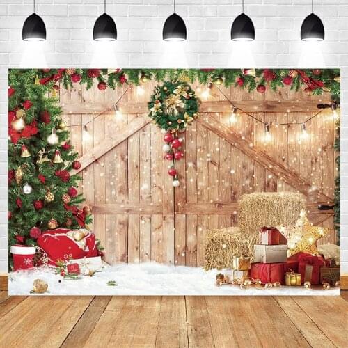 Christmas Tree Farm Barn Winter Baby Background Photography Backdrops Photographic Photozone Photophones For Photos Poster Decor