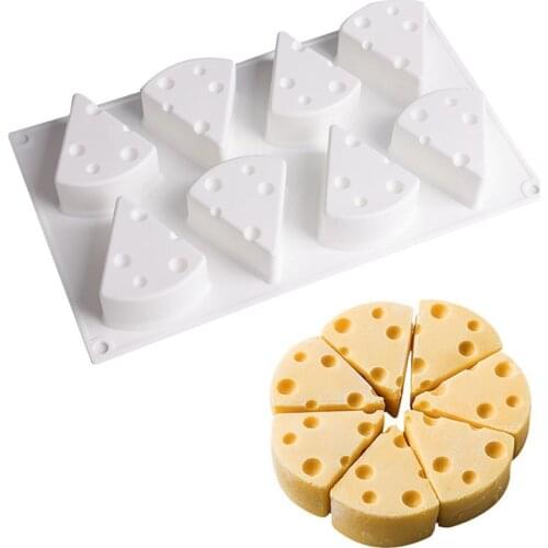 Cheese Shaped Cake Mold For Baking Dessert Ring Art Mousse Silicone 3d Mould Pastry Tools 8 Holes / 6 Holes Decorating Tools