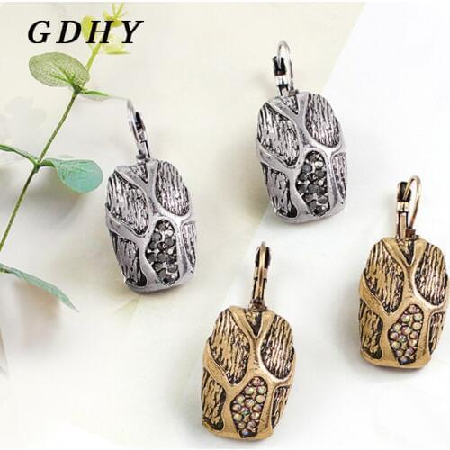 GDHY Ethnic Leopard Earrings Geometric Square Leopard Geometric Irregular Grain Earrings Ear Punk Style Personal Jewelry Gift