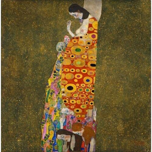 Gustav Klimt paintings Reproduction Hope oil on canvas Hand painted beautiful woman artwork for wall decor High quality