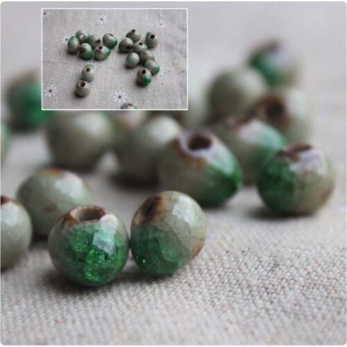 2017 new On sale 6mm 100pcs Brown Ice Crack Porcelain Ceramic Round Beads,Spacer beads Free shipping YS0046