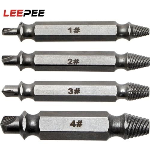 LEEPEE Broken Bolt Remover Convenience Damaged Screw Extractor Drill Bit Set 4Pcs/set Practical Tools Screw Extractor Set