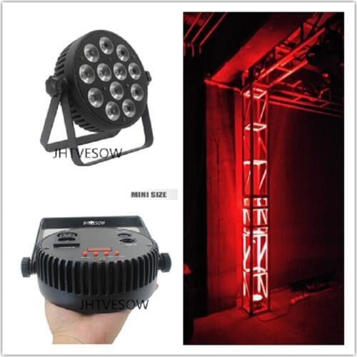 Cheap china led par light 12x10w rgbw rgbwa uv 4in1 6in1 par flat slim dmx par 64 indoor decoration wedding club lighting mini