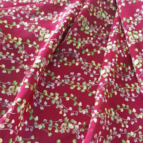 Fashion Floral Polyester Chiffon Fabric for Apparel Upholstery Cushion Curtain DIY Clothing Patchwork Material BY meter