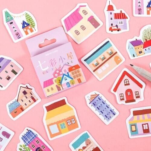 45 Pcs/pack Creative Colorful House Mini Paper Sticker Decoration Diy Ablum Diary Scrapbooking Label Sticker Kawaii Stationery