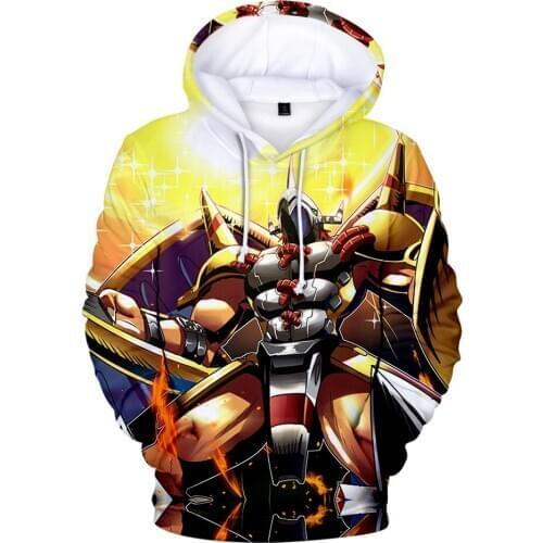 Novelty Childrens Clothing Anime Digimon Adventure Wargreymon 3D Hoodies Sweatshirts Men/women Casual Long Sleeve Autumn Winter