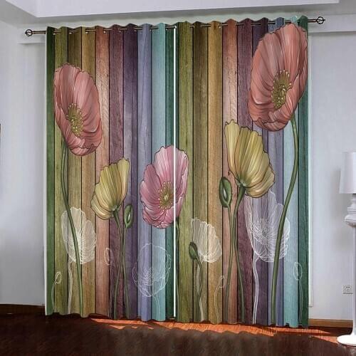 Custom 3d Curtains Colorful lotus 3D Curtain Photo Printing Blackout Curtains For bedroom Living Room thermal curtains