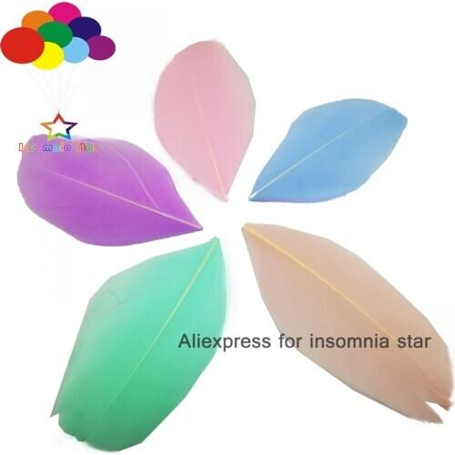 Macaron color mix Good quality feather Round head 100pcs/lot goose feather 5-7cm Decoration Wedding DIY Material