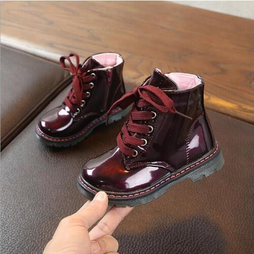 Autumn Winter Top Selling Boys Martin Boots New Fashion Brand Kids Leather Shoes Girls Zipper Soft Casual Boots