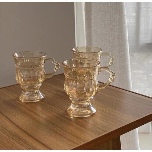 Glass Mugs Coffee Mugs Tea Beer Glass Cup Drinkware for Beverage Juice Latte Cups Cappuccino Beer Water Cup Handmade Glassware