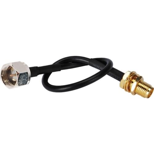 Superbat F Plug to RP-SMA Jack (male pin) Straight Crimp RG174 15cm Pigtail Cable Juamper Cable Assembly