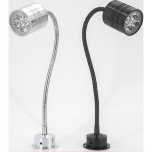 LED Wall Lamp 90-260V 1W 3W 5W Flexible Jewelry Lights With Switch Surface Mounted Bed Reading Lamp