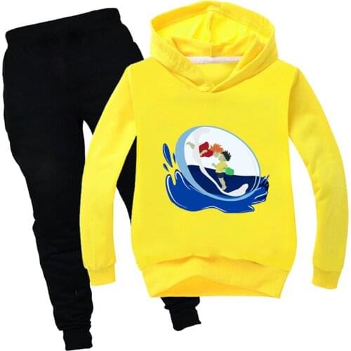 Long Sleeve Hoodie+pant PCS Ponyo Print Customize 100% Cotton PullOver Tops Spring Autumn Tracksuit Halloween Outfits for Girls