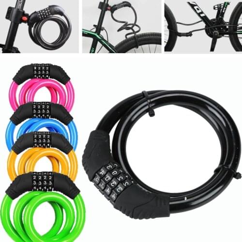 Bicycle Lock Combination Number Code 12mm By 650mm Steel Anti-Theft Strong Security Bracket Chain Lock Bike Accessories New