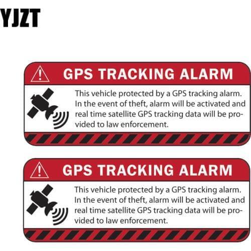 YJZT 13.1CM*4.9CM 2X Car Sticker Reflective WARNING GPS TRACKING ALARM Decal Motorcycle Parts C1-7587