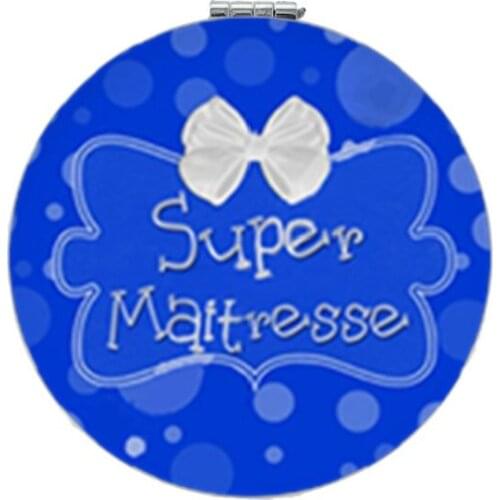 Youhaken French letter Super Maitresse Portable mirror word Merci Maitresse Round 1X/2X Magnifying Mirrors H133