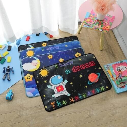 Funny Cartoon Kid Playing Mat Non-slip Universe Astronaut Area Rugs Bedroom Floor Entrance Doormat 40*60cm tapis Drop Shipping