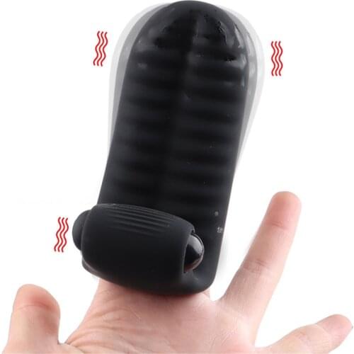 Dual-Finger Sleeve Vibrator Clitoris G Spot Stimulator Female Masturbator Erotic Sex Toys For Women Lesbian Orgasm Finger Cover