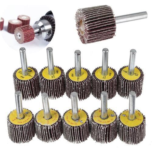 10pcs/set New 40+80 Grit Sanding Flap Disc Grinding Polish Wheel Drill Abrasive Tool