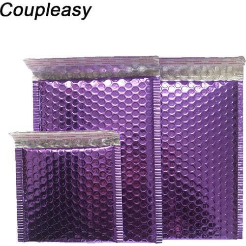 30Pcs 4 Sizes Purple Mailing Envelope Bags Waterproof Courier Bags Bubble Mailers Padded Bubble Envelopes Bag Office Supplies