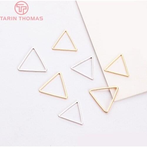 12PCS 17x15MM 19x17MM 24K Gold Color Plated Platinum Color Triangle Closed Jump Rings for DIY Jewelry Making Findings