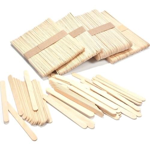 50pcs/lot Natural Wooden Ice Cream Sticks Burlywood Ice-lolly Stick Kids Hand Craft Making Ice Cream DIY Popsicle Sticks