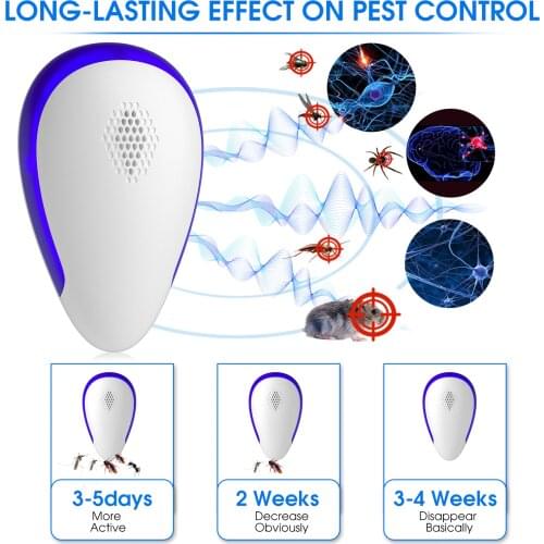 6Pcs Pest Reject Ultrasound Mouse Cockroach Repeller Device Insect Rats Spiders Mosquito Killer Pest Control Household Pest