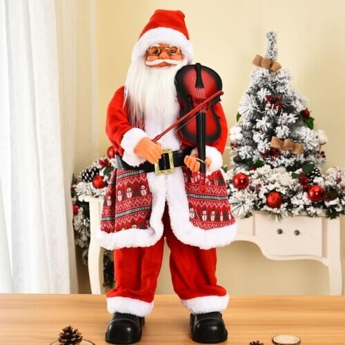 67cm Christmas Decorations for Home Electric with Music Large Santa Playing The Violin Christmas and New Year Gifts for Children