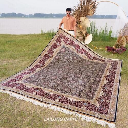 8'x10' Silk on silk classical hand knotted handmade persian carpet (YL0810A)