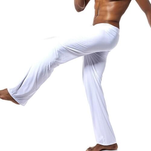 Pants Men Casual Solid Color Low-waisted Drawstring Loose Pants Running Yoga Trousers