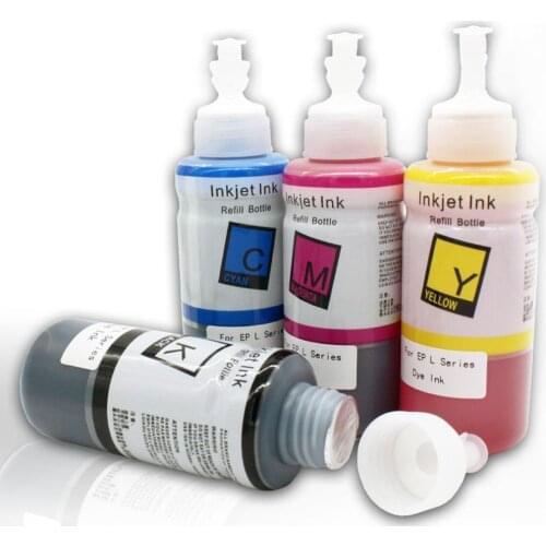 HOT 4 BottLe 70ml Ecotank Ink For Epson L101 L351 L301 L201 L360 L310 L358 T6721 Refillable Inkjet Printers Dye Ink Dropshipping