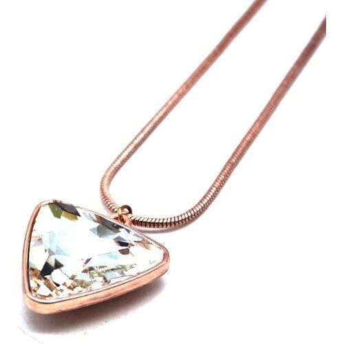 Long Popular Fashion Triangle Rhinestone Pendant Necklace Joker jewelry For Women Clothes Accessories