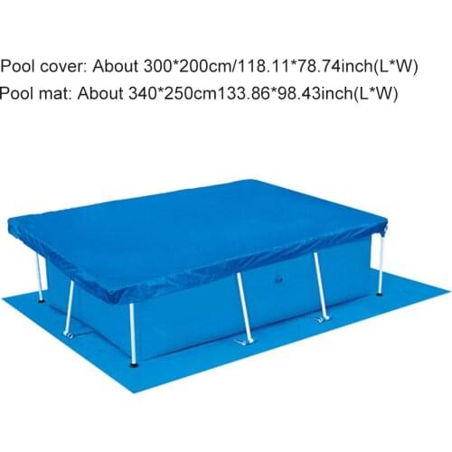 Home With Ground Mat Thicken Rectangle Shape Accessories Portable Waterproof Pool Cover Outdoor Garden PE Protective Durable