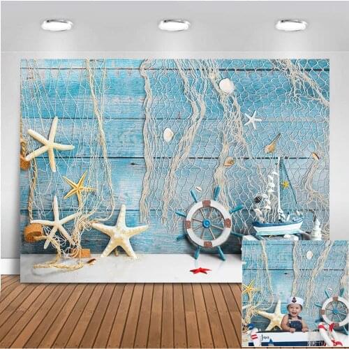 Nautical Rudder Beach Photography Backdrop Sailing Adventure Wooden Splint Board Newborn Sailor Portrait Photo Background Props
