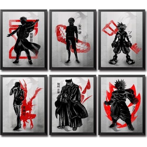 Kakashi Kazakage ken Keneki Kun Keyblade Kira Komamura lee Legendary Broly Lelouch Leorio Levi Japanese Anime Abstract Poster
