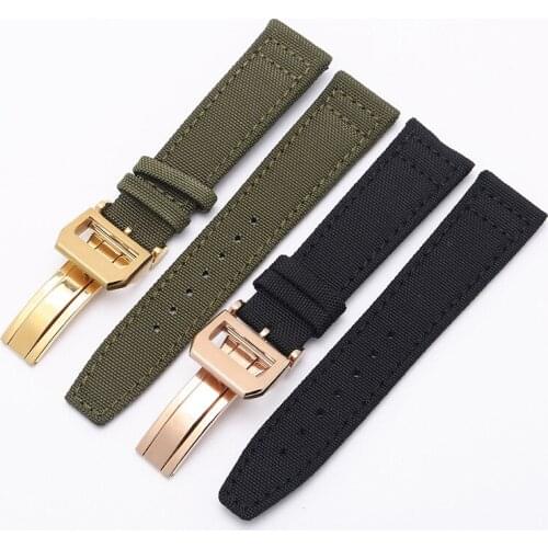 Leather Nylon Watch Strap Wuitable For IWC World Mark 18 Pilot Portofino Wrist Bracelet Watch Accessories