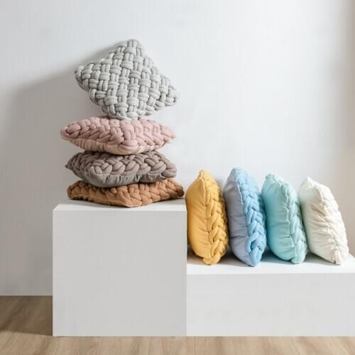 40x40cm Square Knitted Braid Pillow Floor Seat Woven Sofa Cushion Car Cushion Home Decor Pillow Solid Color Free Shipping