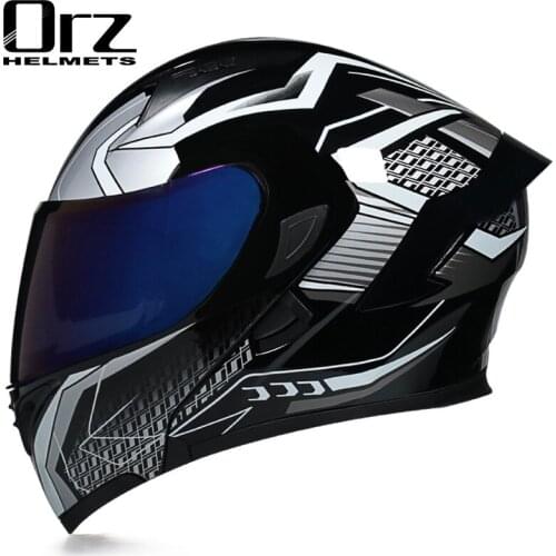 Full Face Racing Motocross Motorcycle Helmet Cool Modular Moto Dual Lens Helmet with Inner Sun Visor Safety Double Lens Helmet