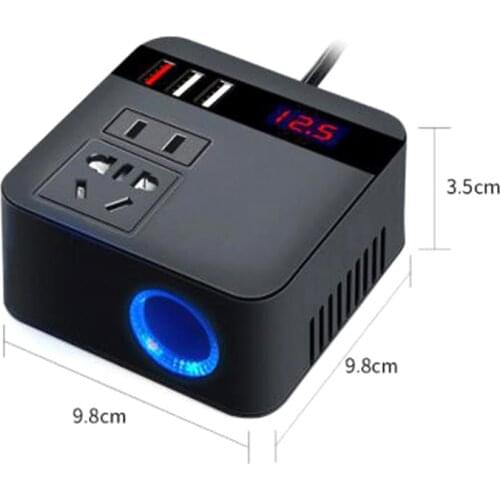 New Car Inverter 150W 12V/24V To 110V/220V Cigarette Lighter Power Inverter Adapter